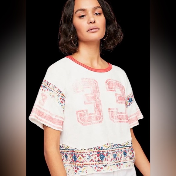 Free People White and Red Crop Top - Picture 7 of 10